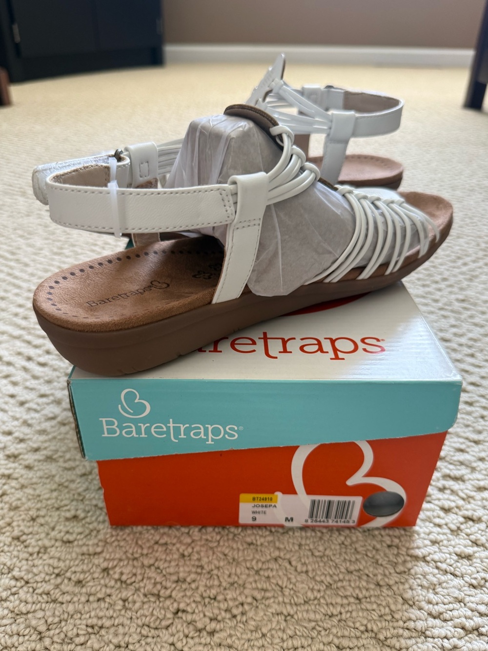 BareTraps White Multi-Strap Slingback Sandals